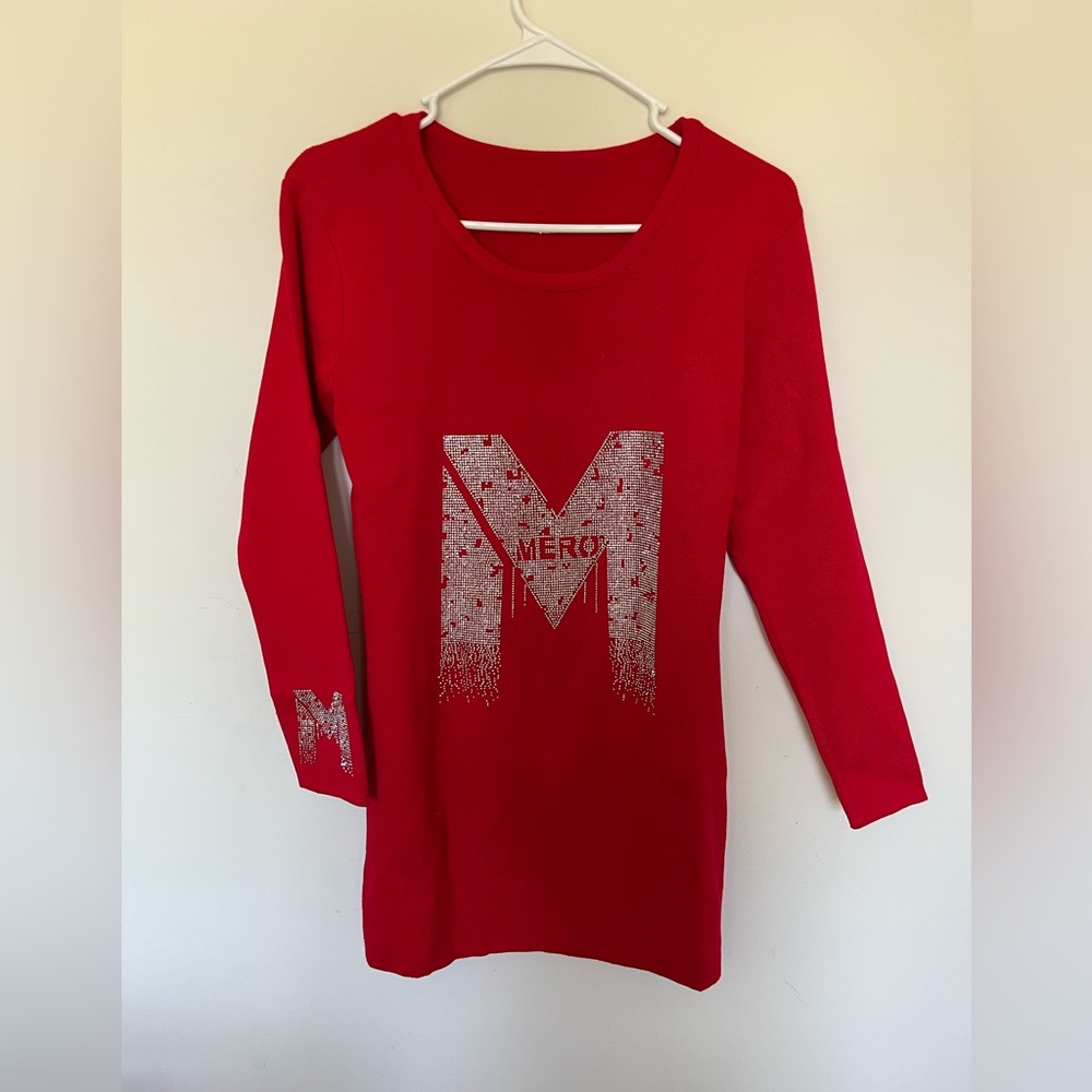Red Long Sleeve Tunic Top